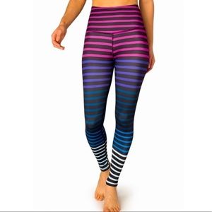 Beyond Yoga Lux Striped Jolie High Rise Leggings